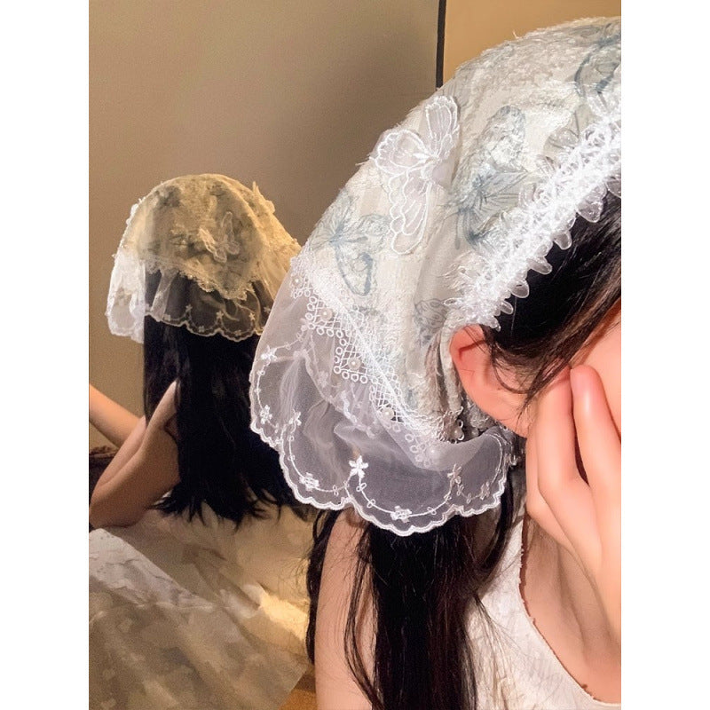 Butterfly Lace Triangle Bonnet