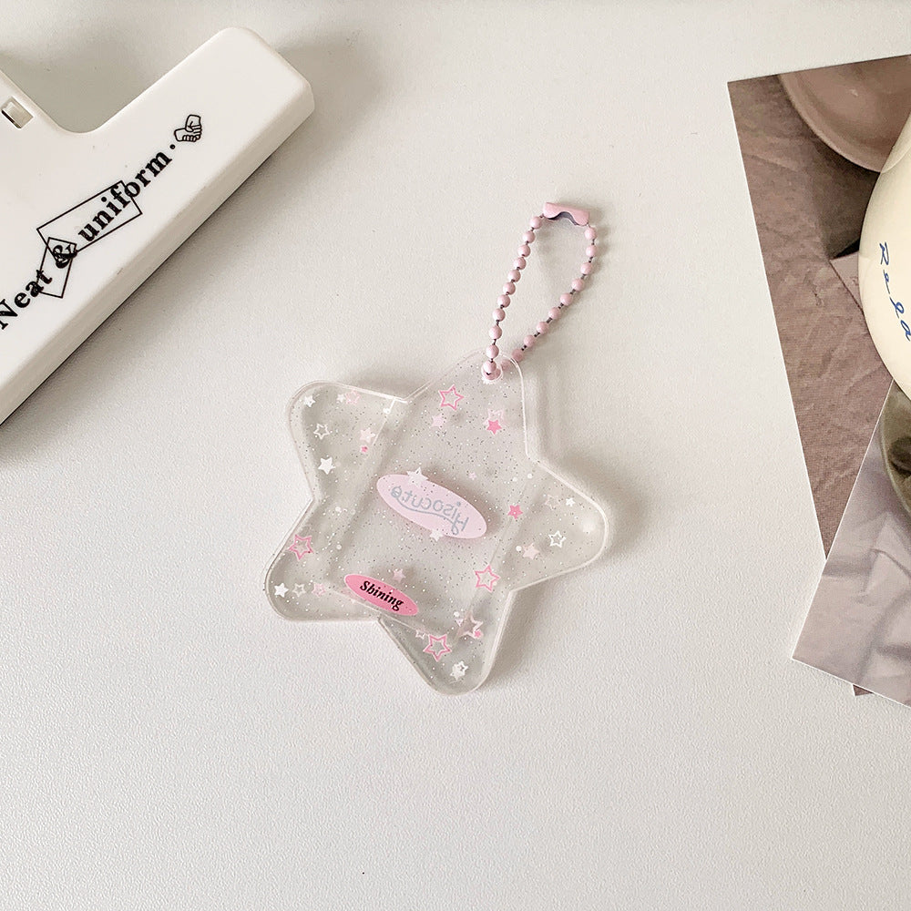 Glitter Star Mini Photo Acrylic Keychain