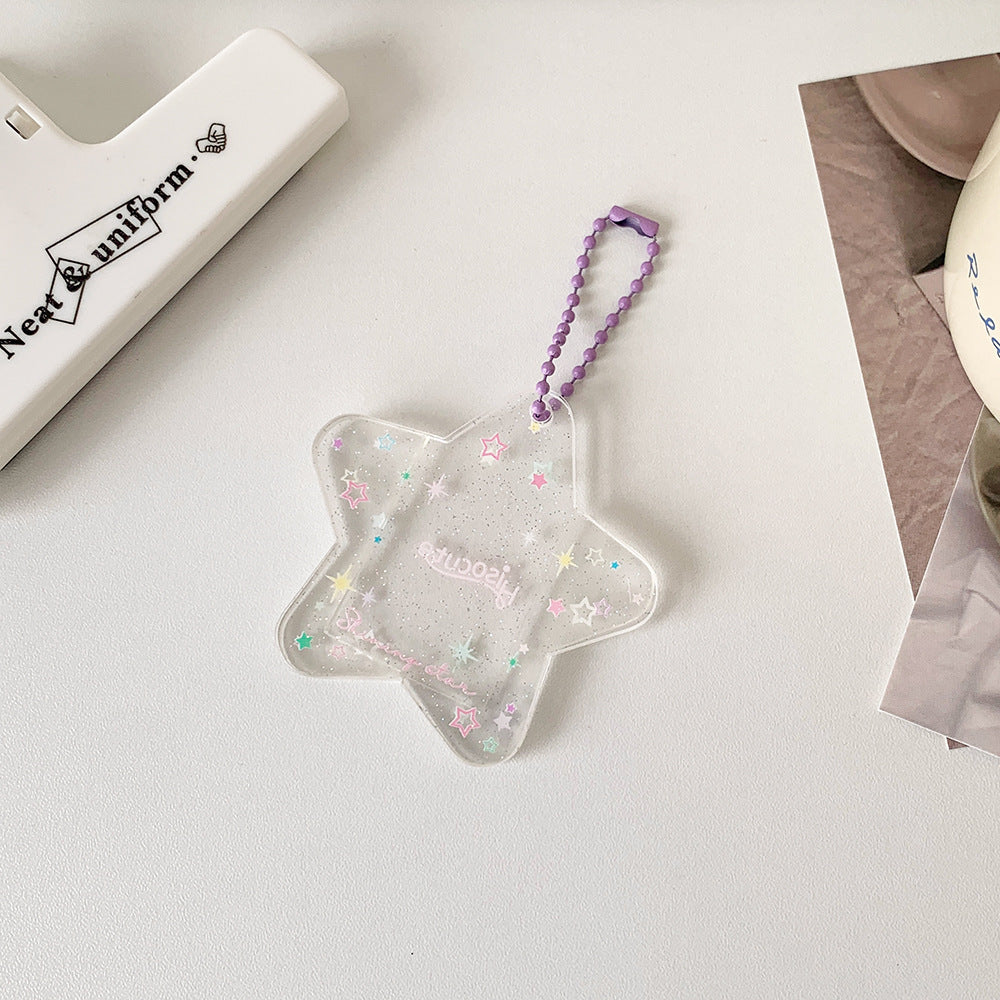 Glitter Star Mini Photo Acrylic Keychain