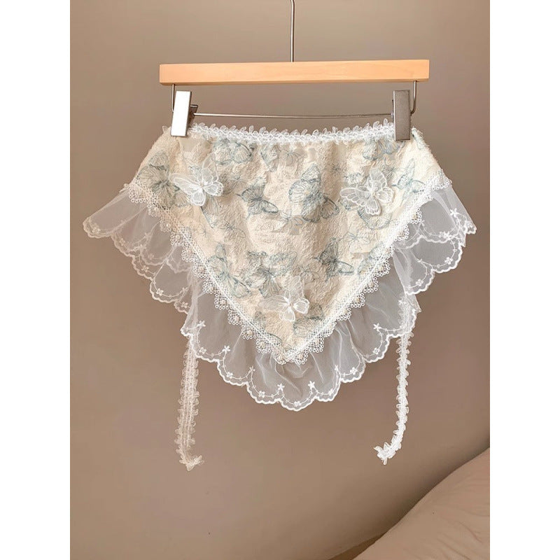 Butterfly Lace Triangle Bonnet