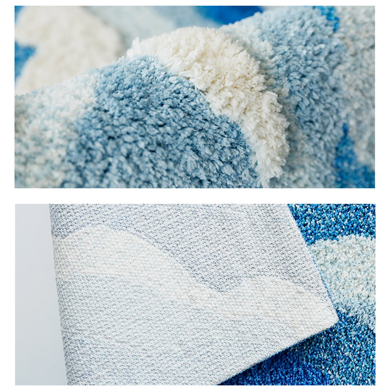 Blue Ocean Wave Rug