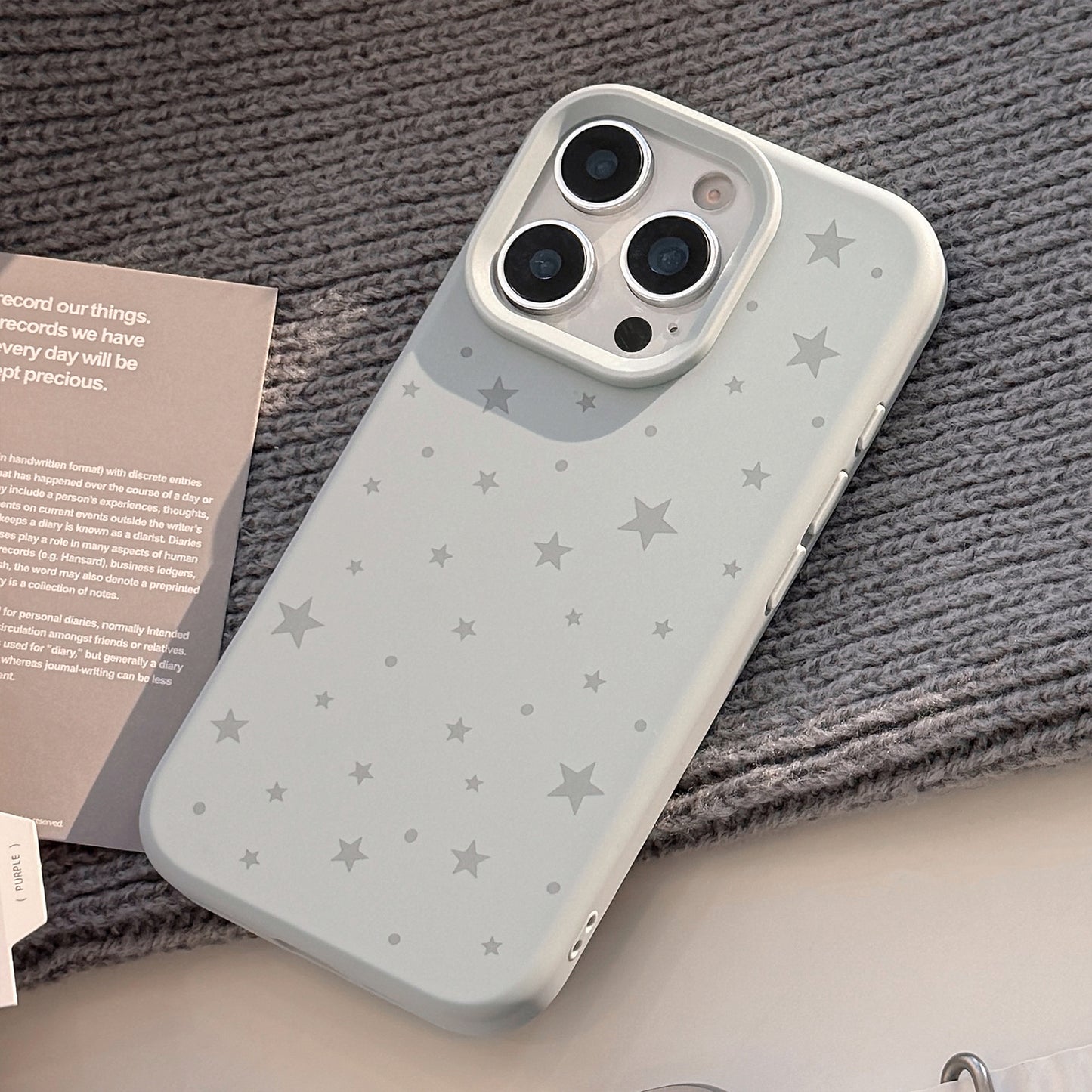 Y2K Milky Blue Starry Silicone IPhone Case