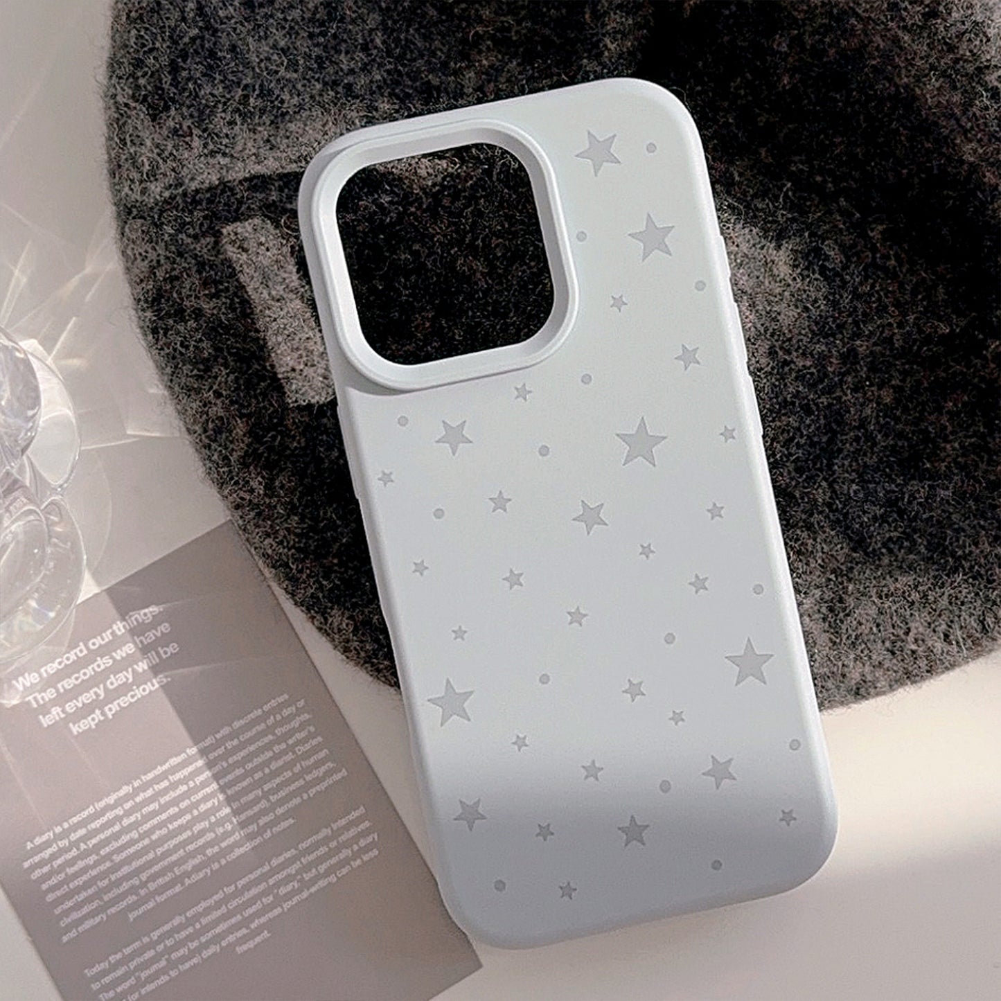 Y2K Milky Blue Starry Silicone IPhone Case