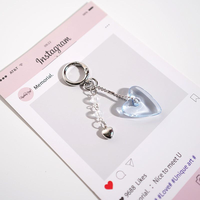 Y2K Clear/Silver Heart Keychain
