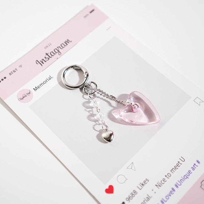 Y2K Clear/Silver Heart Keychain