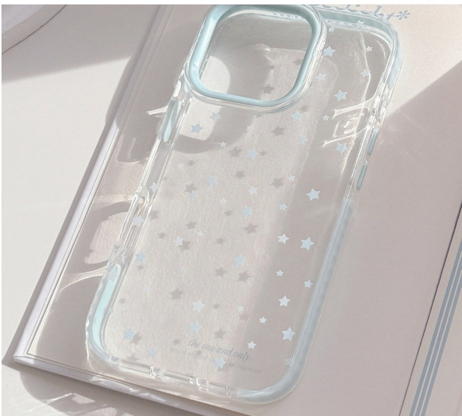 Y2K Clear Blue Starry IPhone Case