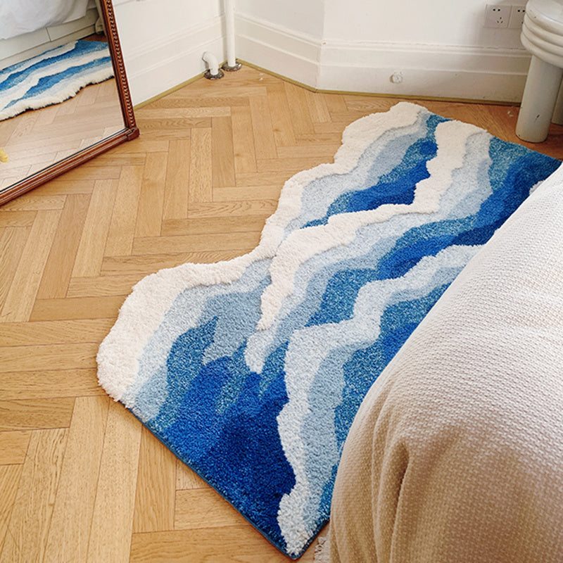 Blue Ocean Wave Rug