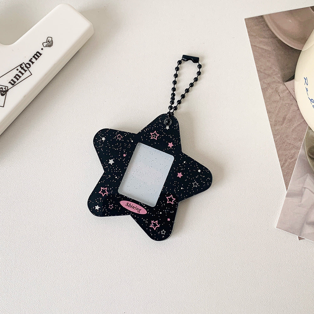 Glitter Star Mini Photo Acrylic Keychain