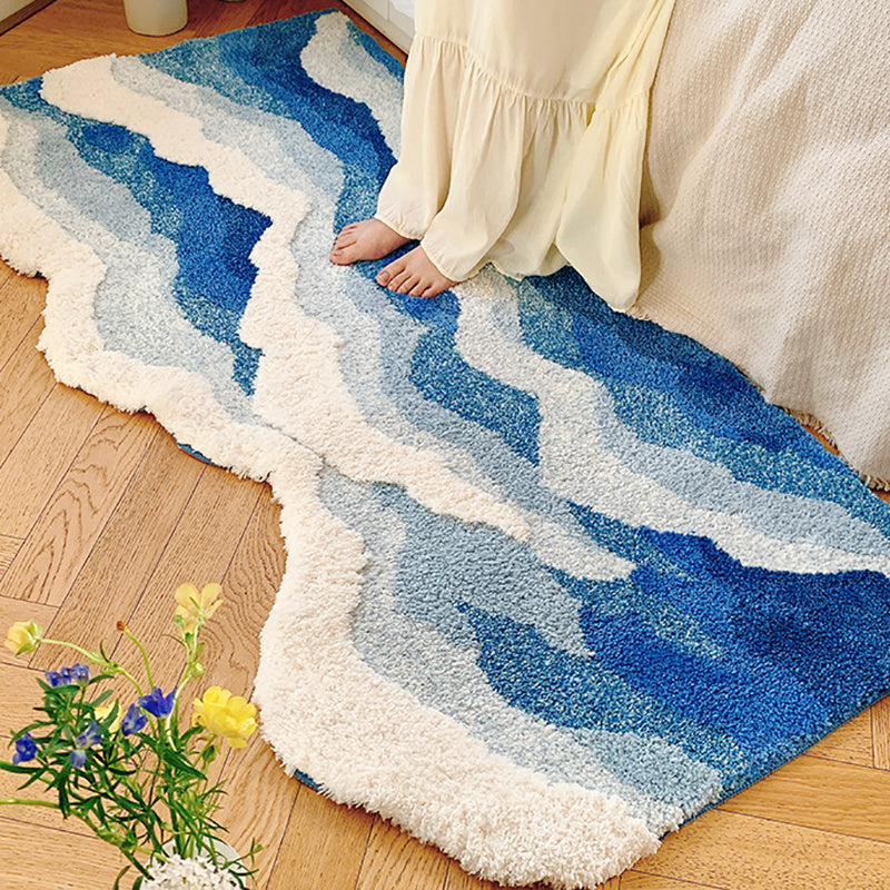 Blue Ocean Wave Rug