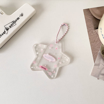 Glitter Star Mini Photo Acrylic Keychain