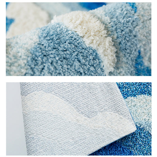 Blue Ocean Wave Rug