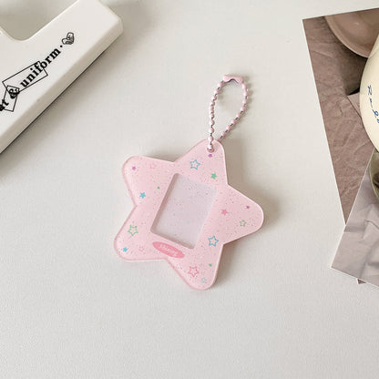 Glitter Star Mini Photo Acrylic Keychain