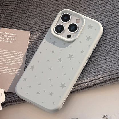 Y2K Milky Blue Starry Silicone IPhone Case