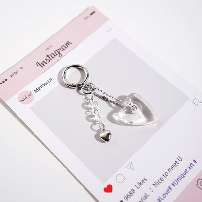 Y2K Clear/Silver Heart Keychain