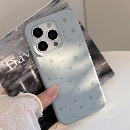 Y2K Milky Blue Starry Silicone IPhone Case