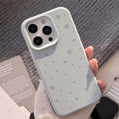 Y2K Milky Blue Starry Silicone IPhone Case