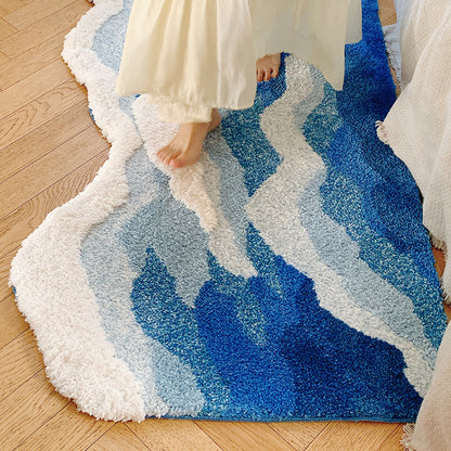 Blue Ocean Wave Rug