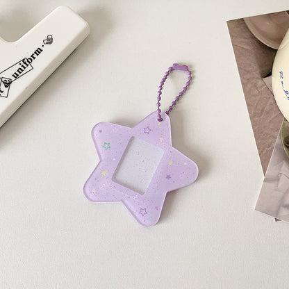 Glitter Star Mini Photo Acrylic Keychain